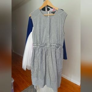 Jcrew Blue and white stripe dress. Size 12, cotton.